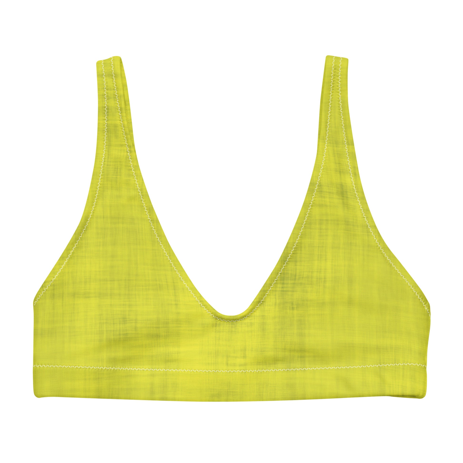 Recycled padded bikini top - Zesty Lemon