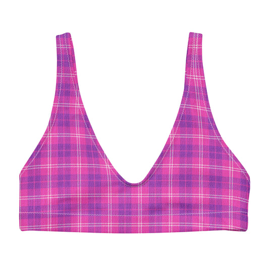 Recycled padded bikini top - Fuchsia Pop