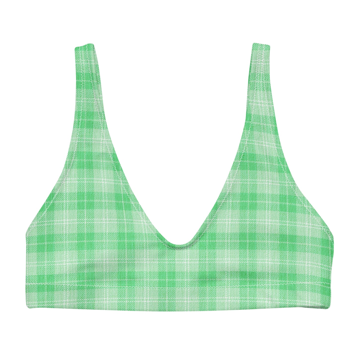 Recycled padded bikini top - Neon Lime