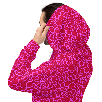 Unisex Hoodie - Red Dots on Pink