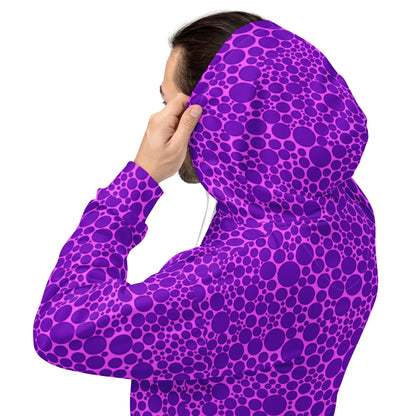 Unisex Hoodie - Purple Dots on Pink