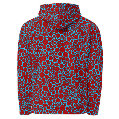 Unisex Hoodie - Red Dots on Blue