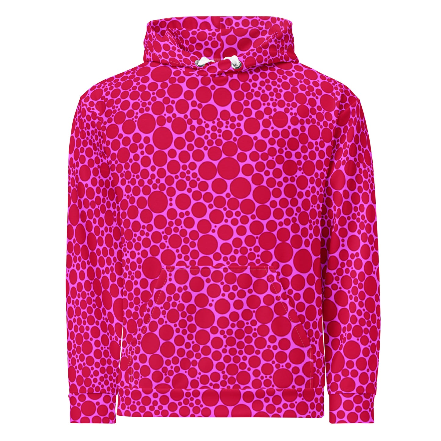 Unisex Hoodie - Red Dots on Pink