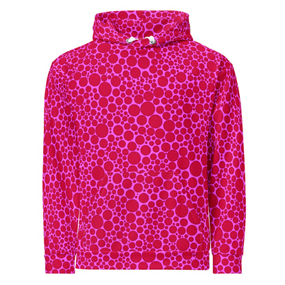 Unisex Hoodie - Red Dots on Pink