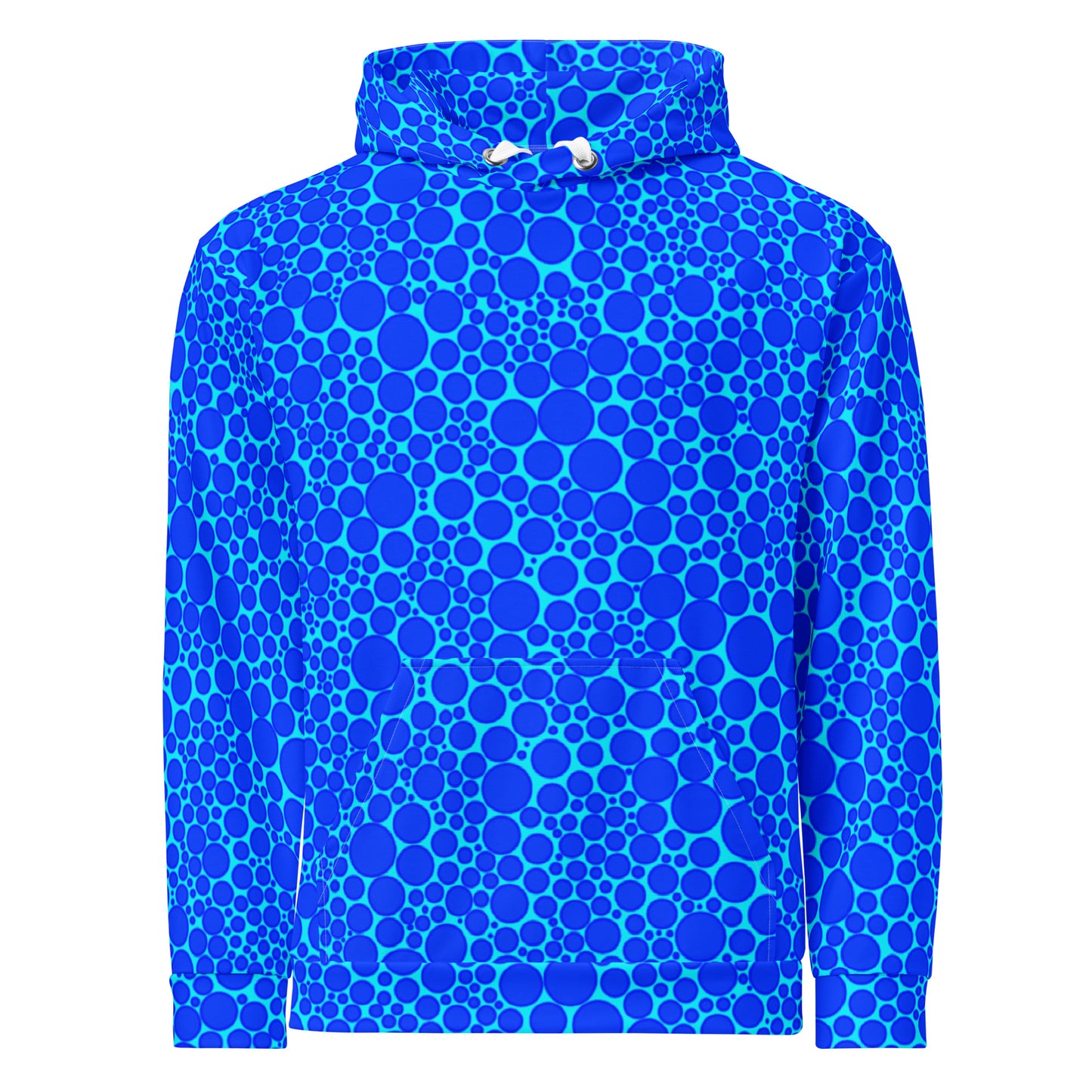 Unisex Hoodie - Blue Dots on Electric Blue