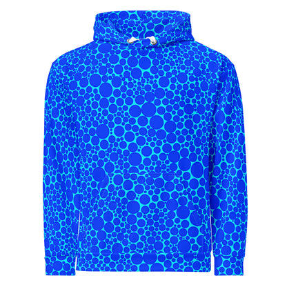 Unisex Hoodie - Blue Dots on Electric Blue