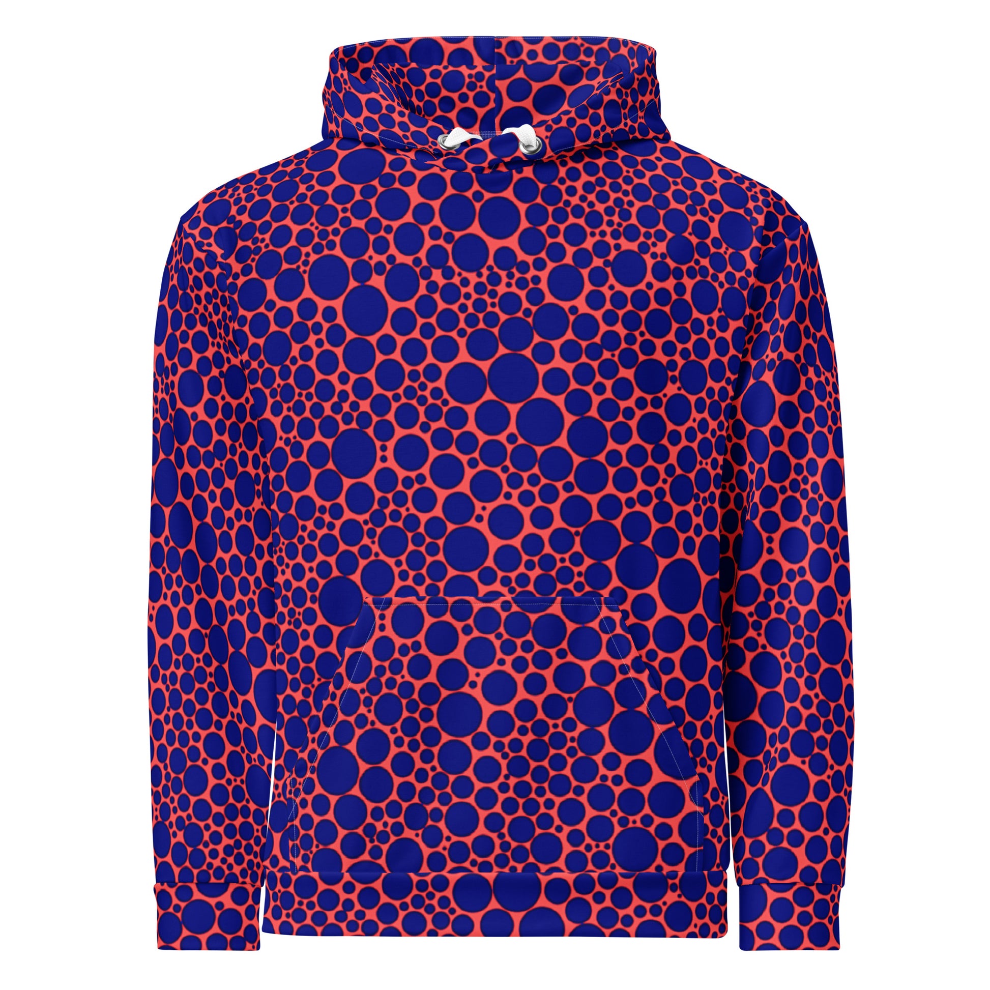 Unisex Hoodie - Navy Blue Dots on Orange