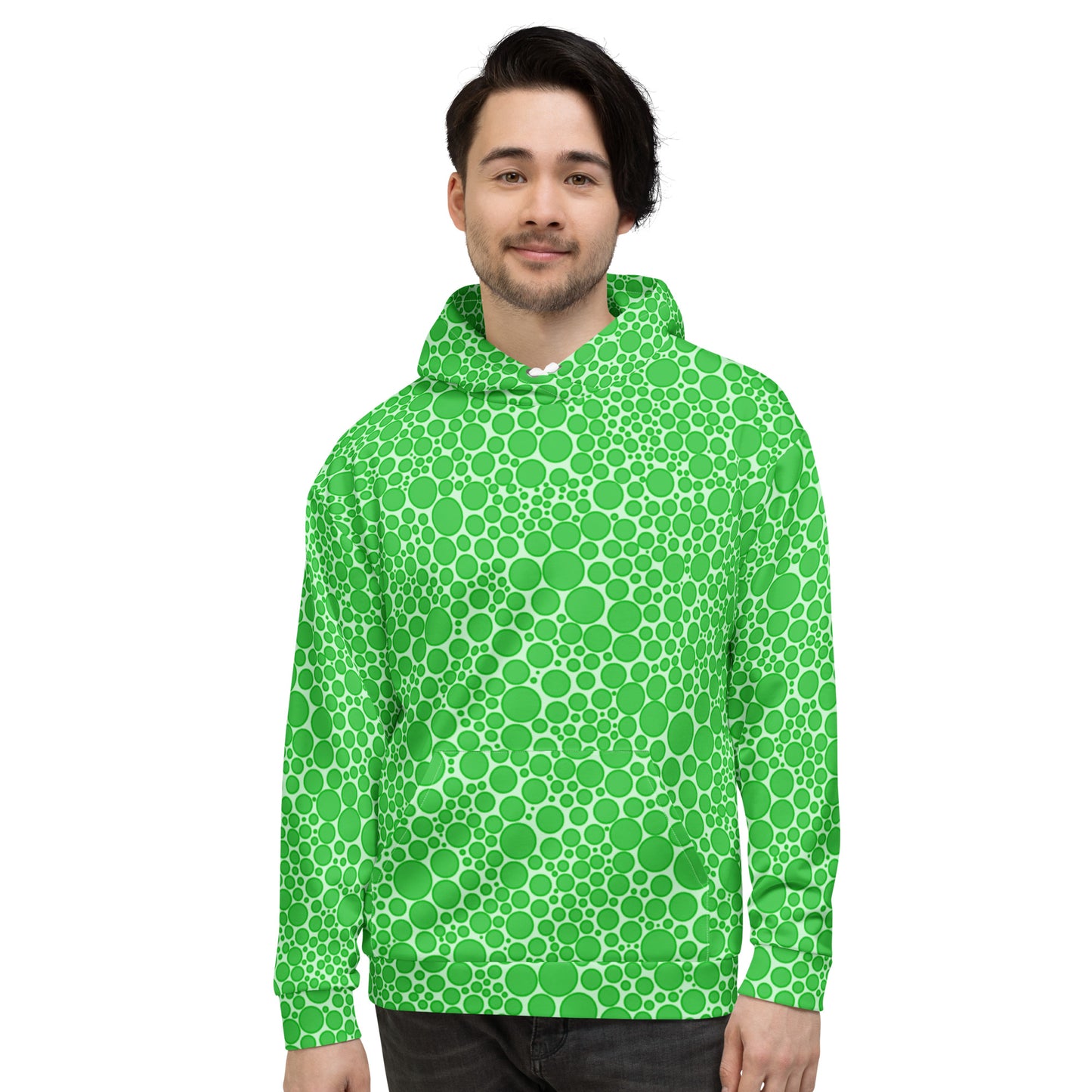 Unisex Hoodie - Green Dots on Neon Green