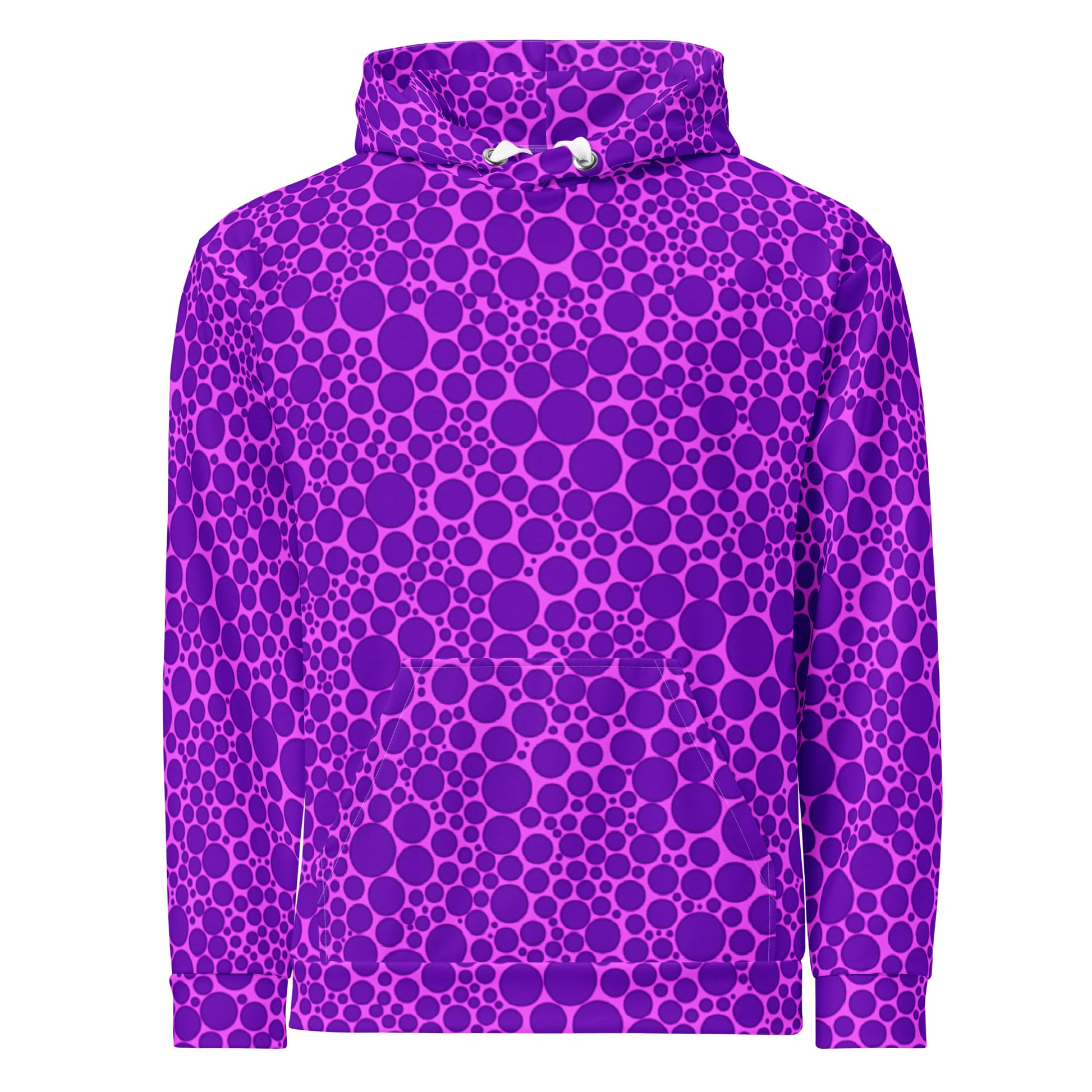 Unisex Hoodie - Purple Dots on Pink