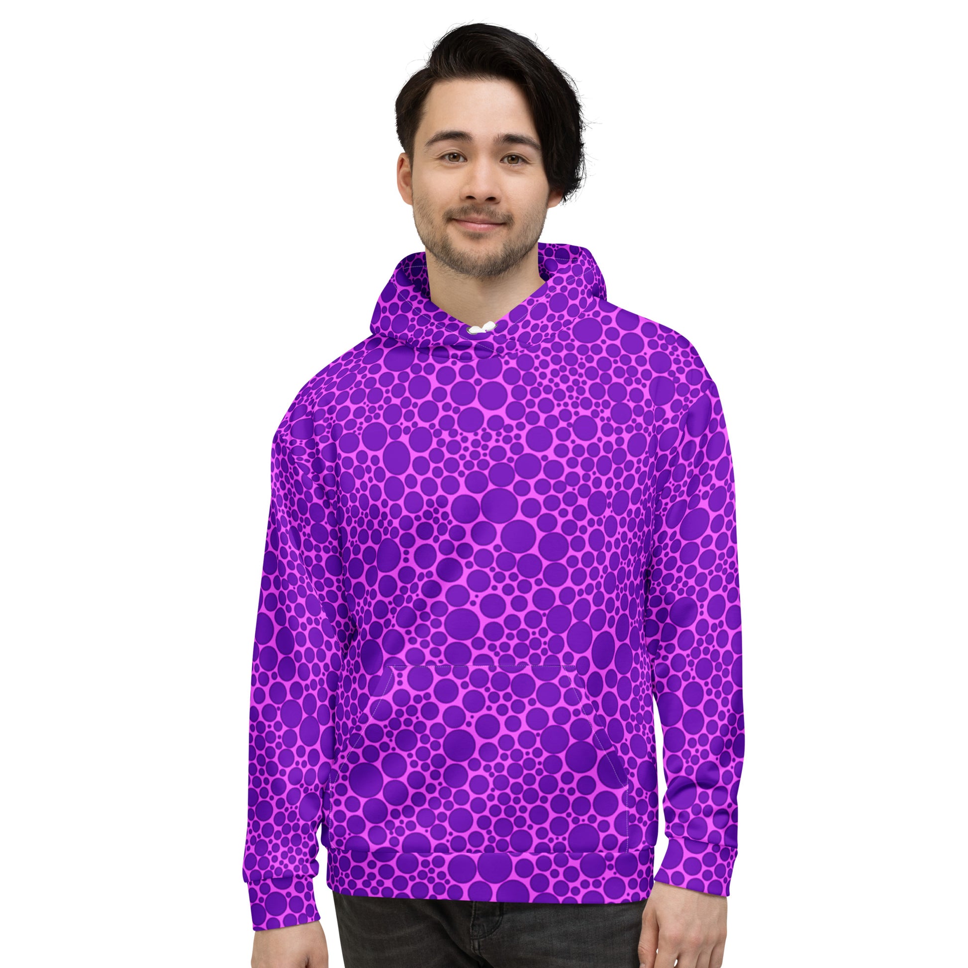 Unisex Hoodie - Purple Dots on Pink