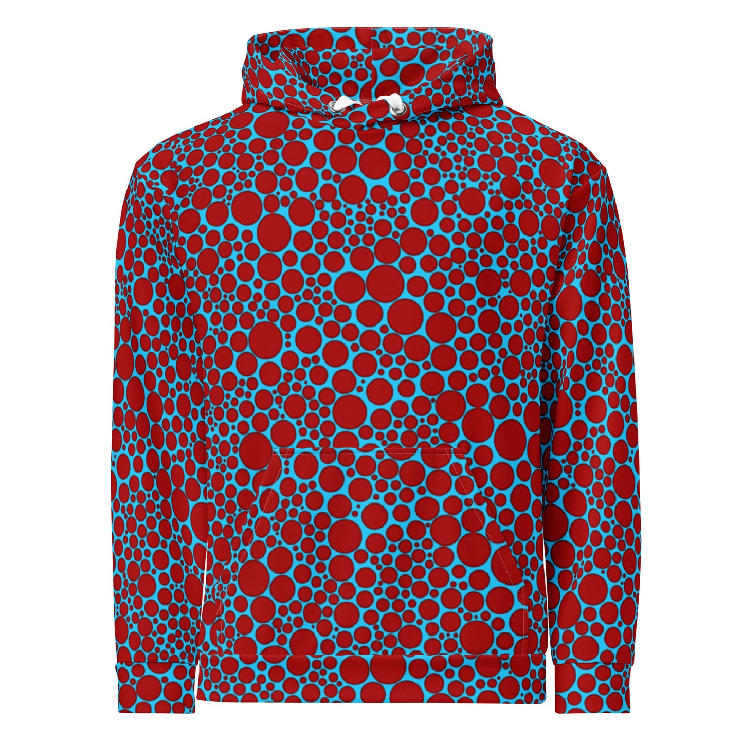 Unisex Hoodie - Red Dots on Blue