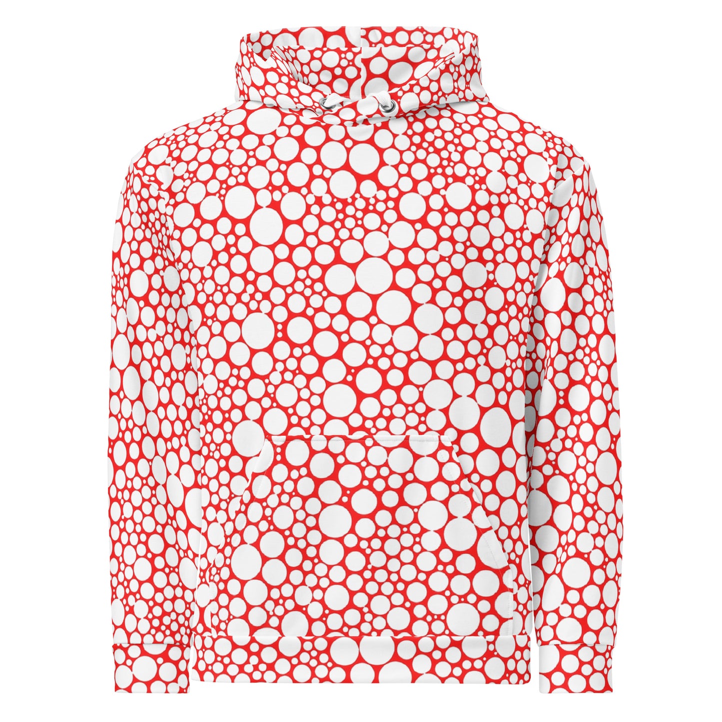 Unisex Hoodie - White Dots on Red