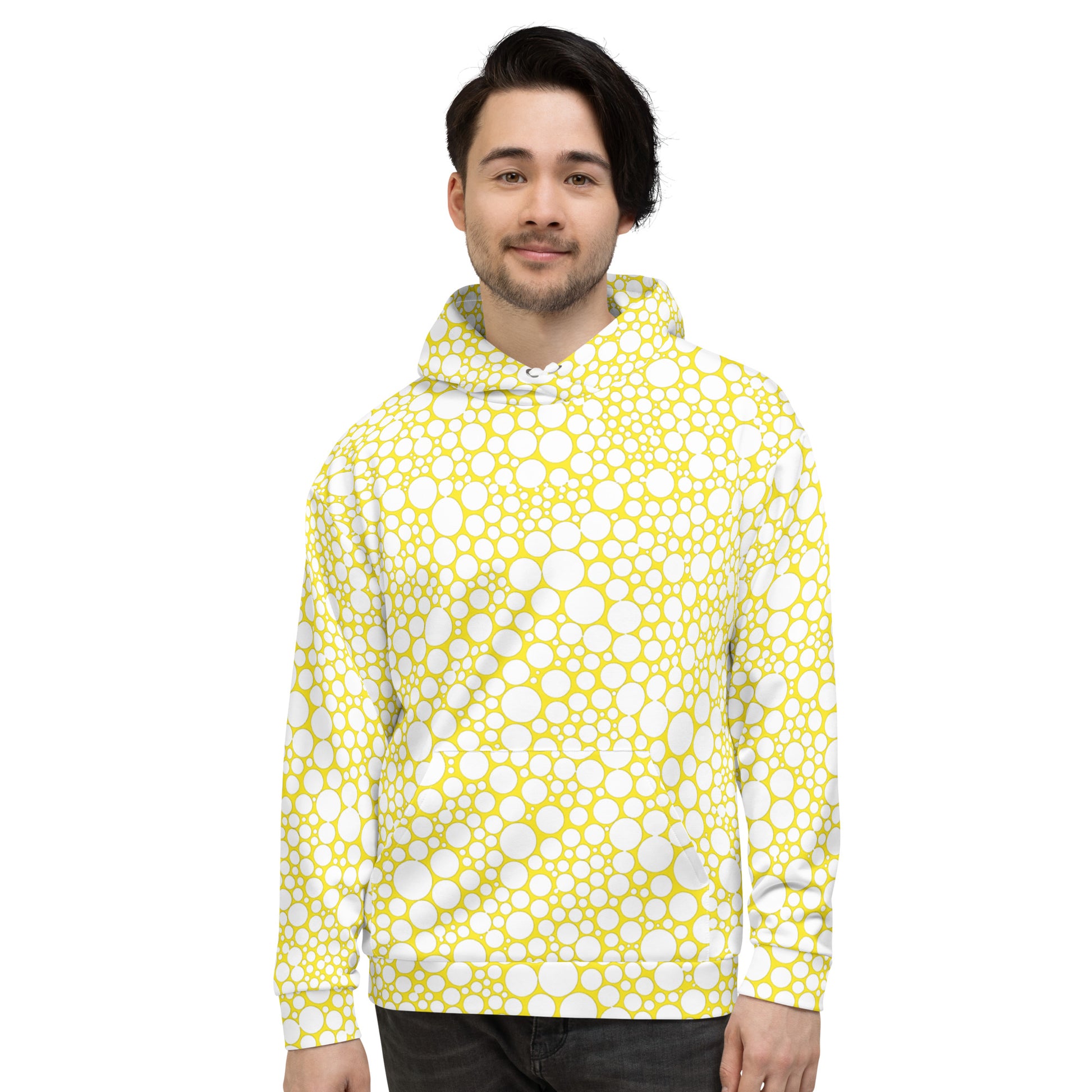 Unisex Hoodie - White Dots on Yellow