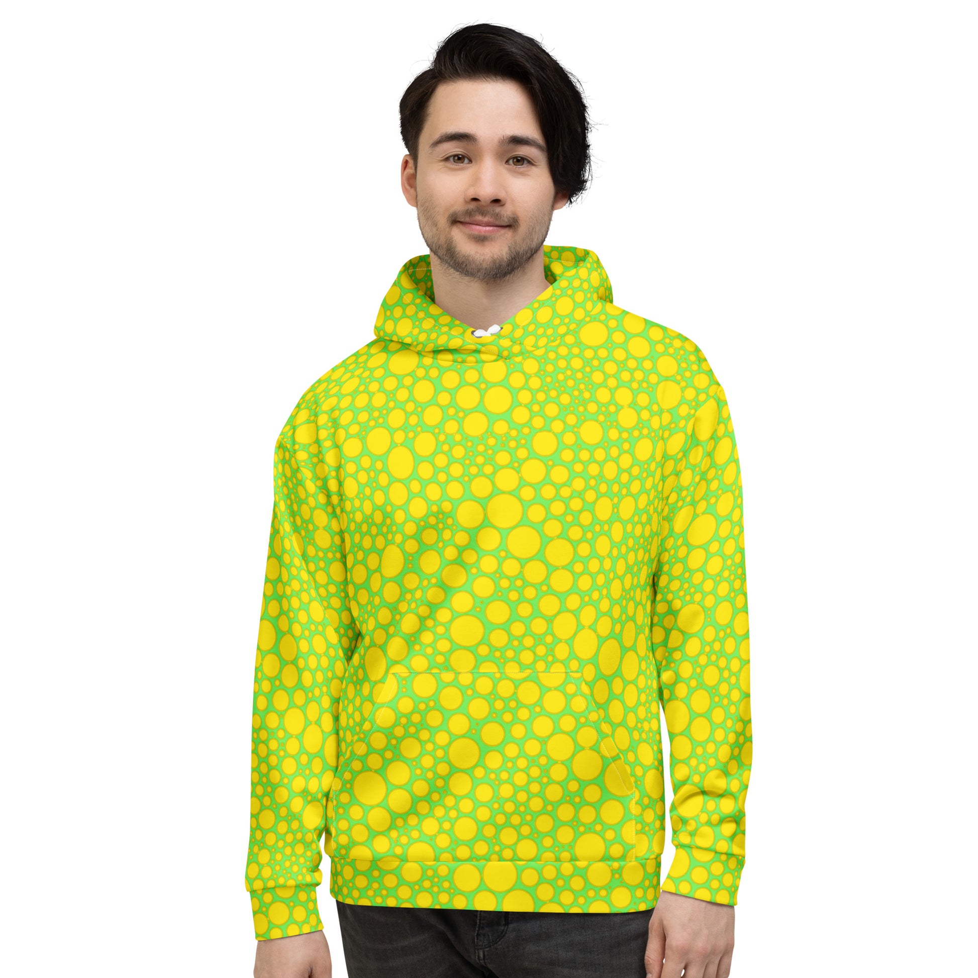 Unisex Hoodie - Yellow Dots on Green