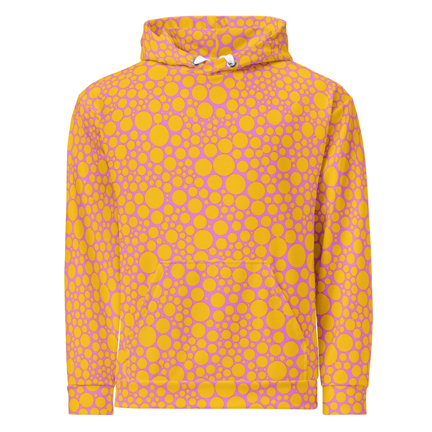 Unisex Hoodie - Golden Yellow Dots on Hot Pink