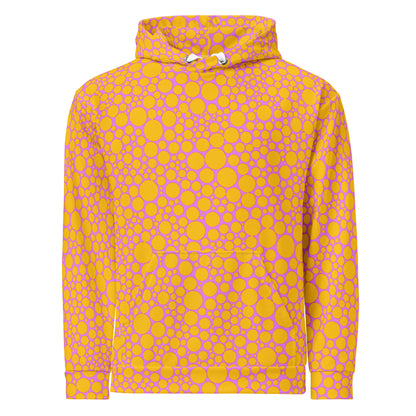 Unisex Hoodie - Golden Yellow Dots on Hot Pink