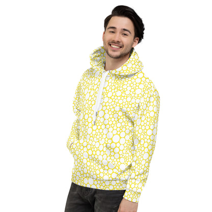 Unisex Hoodie - White Dots on Yellow