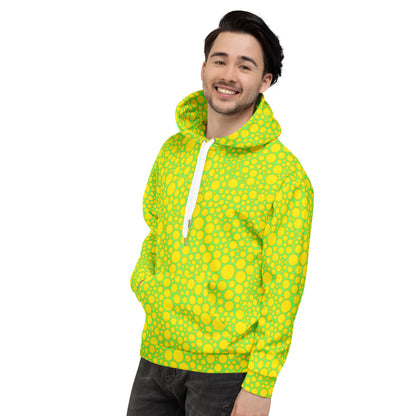 Unisex Hoodie - Yellow Dots on Green