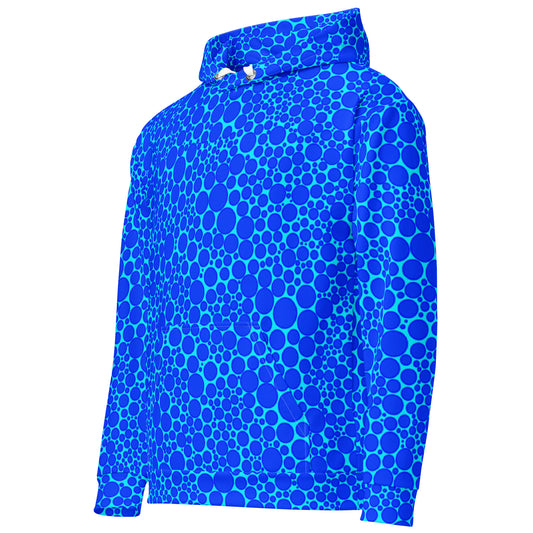 Unisex Hoodie - Blue Dots on Electric Blue