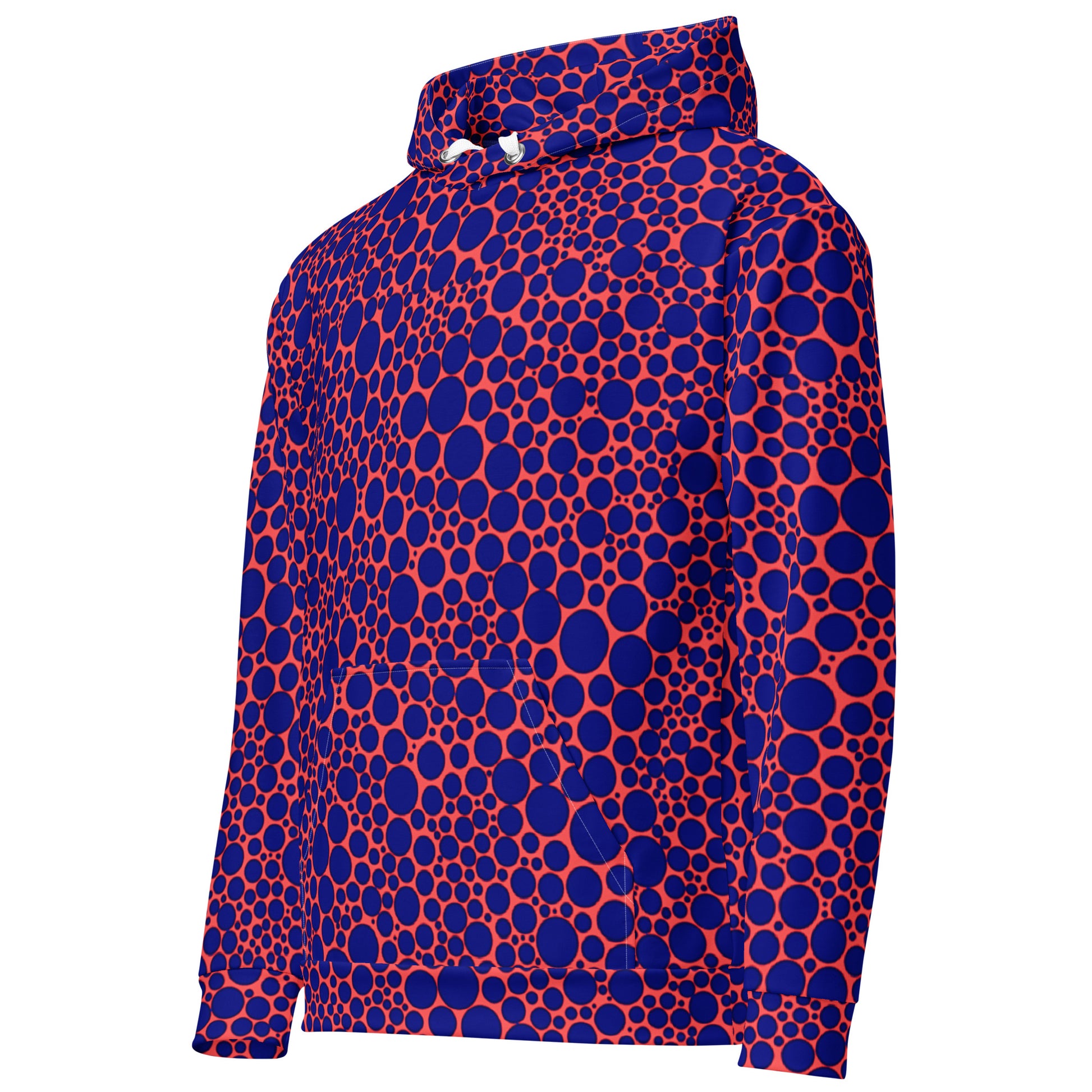 Unisex Hoodie - Navy Blue Dots on Orange