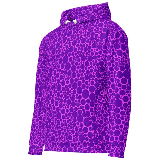 Unisex Hoodie - Purple Dots on Pink