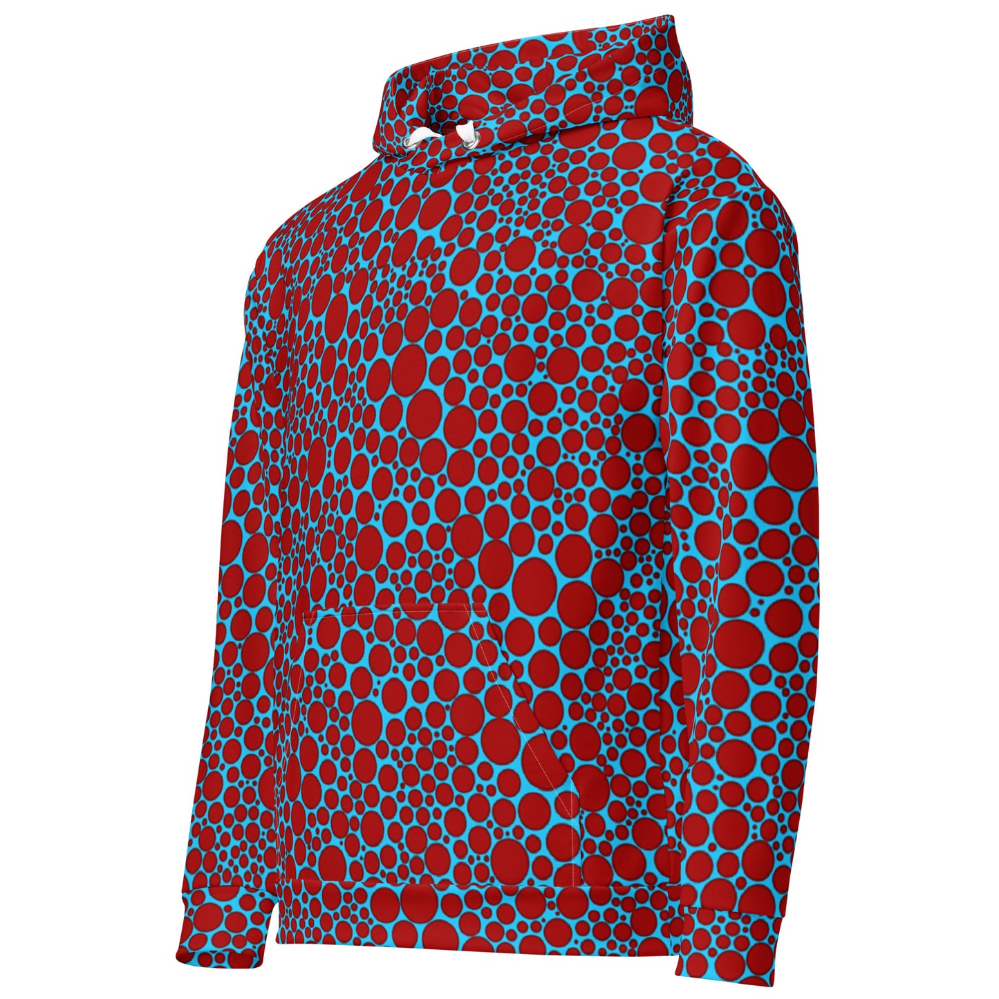 Unisex Hoodie - Red Dots on Blue