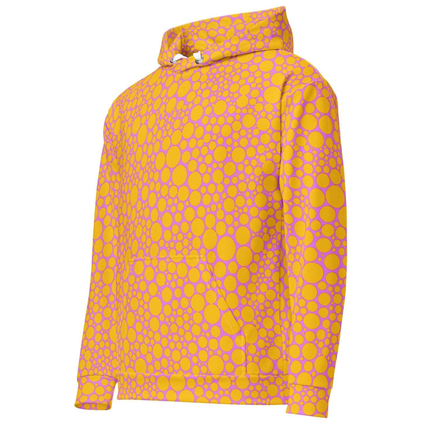 Unisex Hoodie - Golden Yellow Dots on Hot Pink