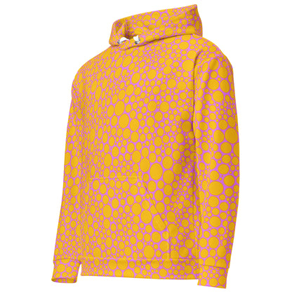 Unisex Hoodie - Golden Yellow Dots on Hot Pink