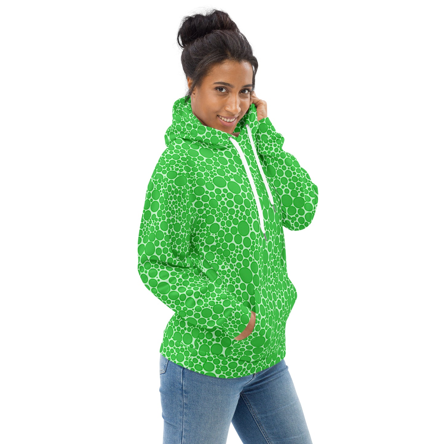 Unisex Hoodie - Green Dots on Neon Green