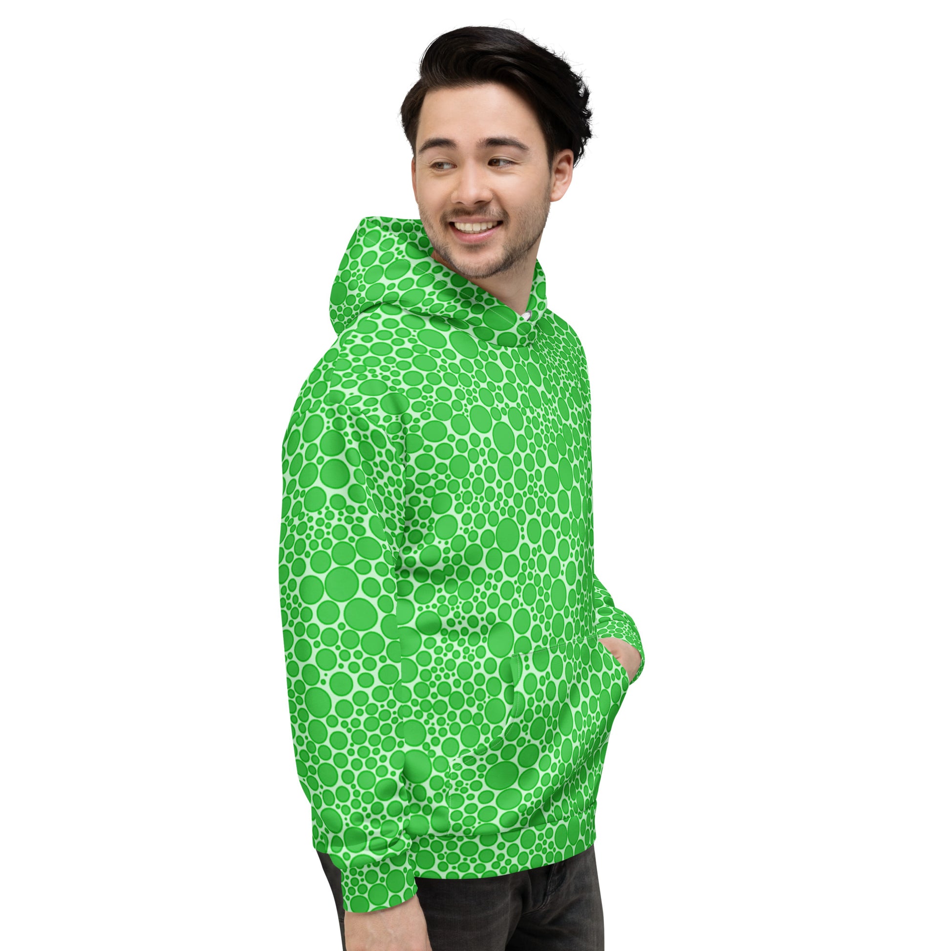 Unisex Hoodie - Green Dots on Neon Green