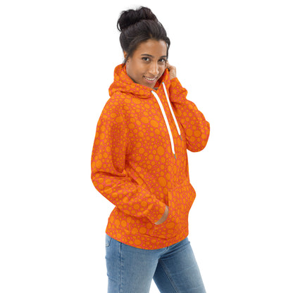 Unisex Hoodie - Orange Dots on Pink