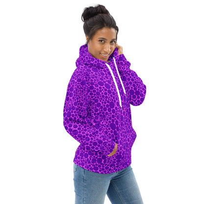 Unisex Hoodie - Purple Dots on Pink