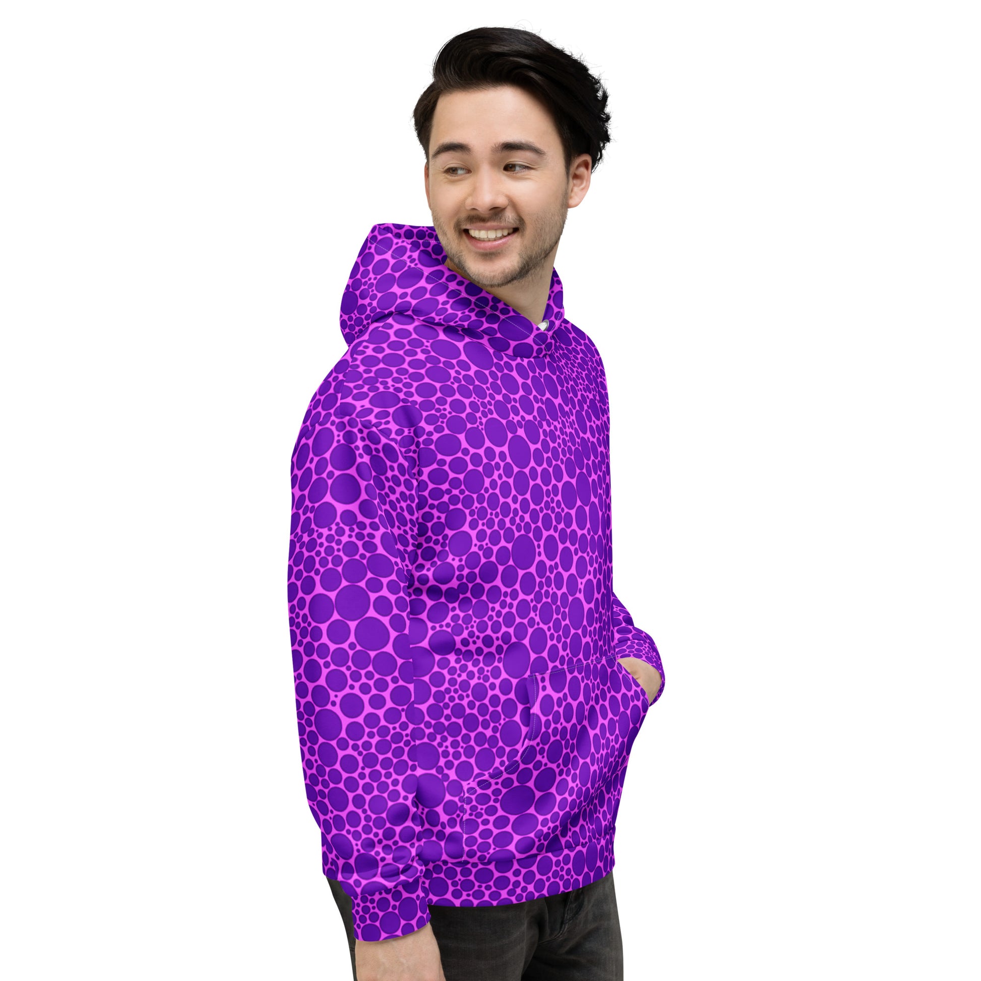 Unisex Hoodie - Purple Dots on Pink