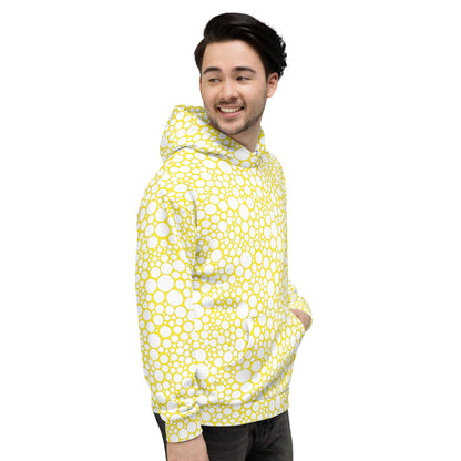 Unisex Hoodie - White Dots on Yellow