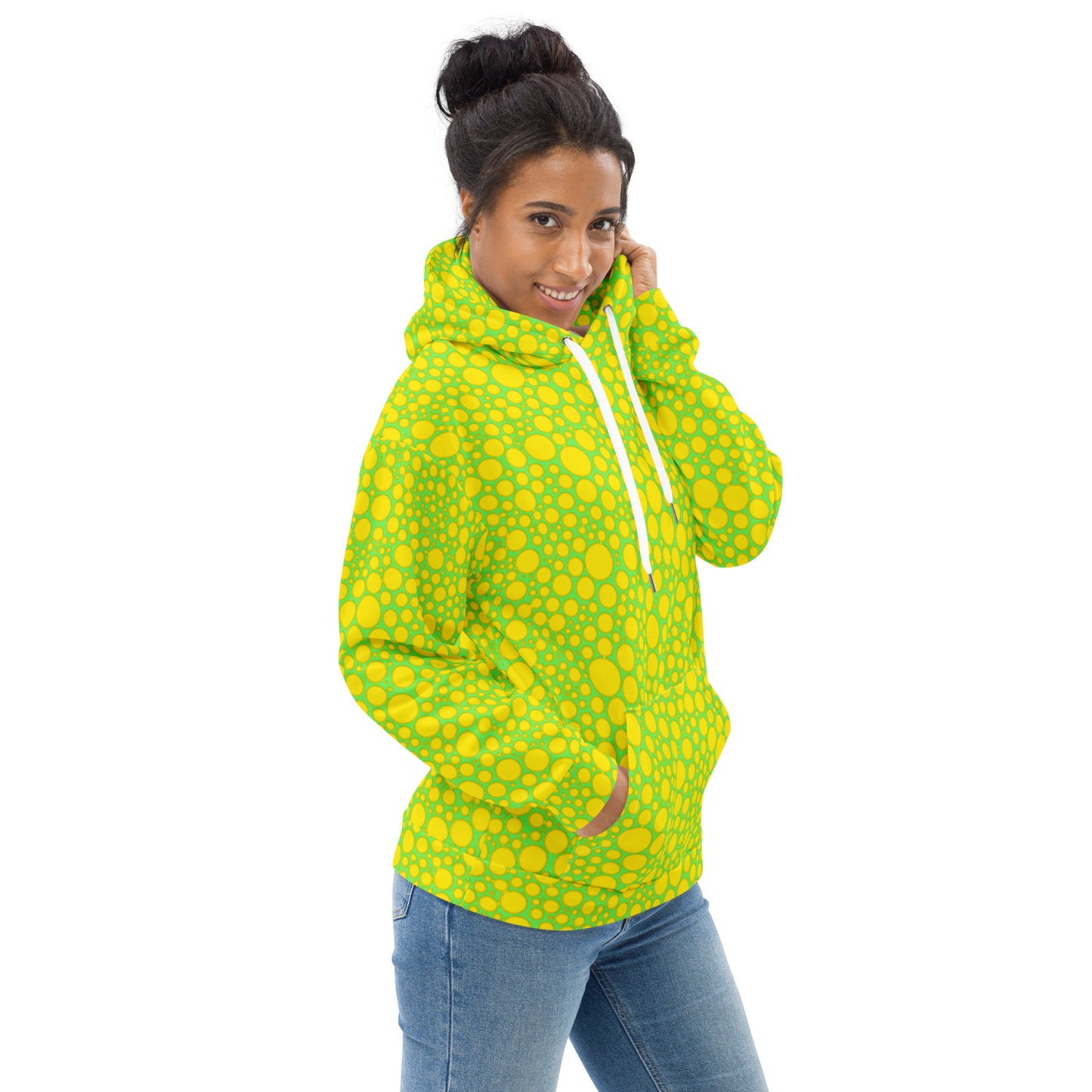 Unisex Hoodie - Yellow Dots on Green