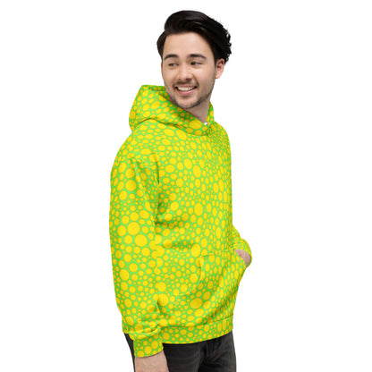 Unisex Hoodie - Yellow Dots on Green