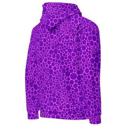 Unisex Hoodie - Purple Dots on Pink