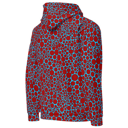 Unisex Hoodie - Red Dots on Blue