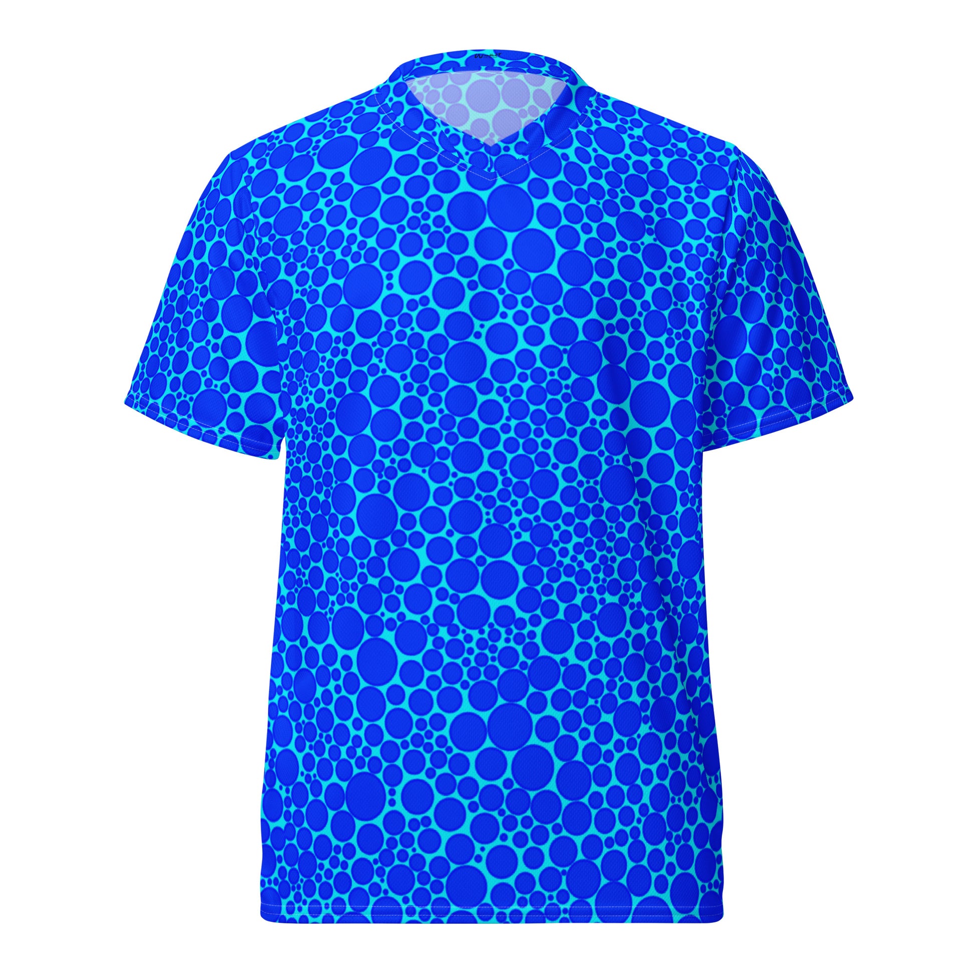 Unisex Sports Jersey - Blue Dots on Electric Blue