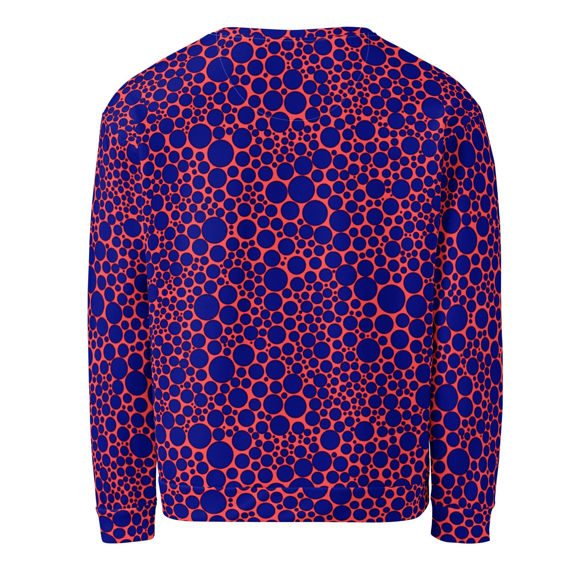 Unisex Sweatshirt - Navy Blue Dots on Orange