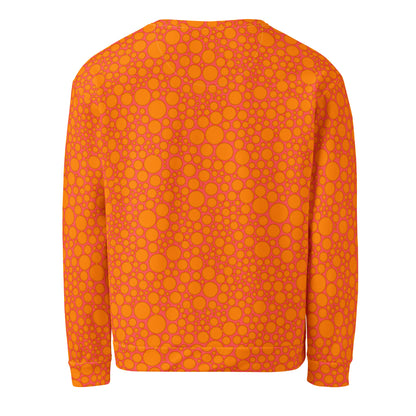 Unisex Sweatshirt - Orange Dots on Pink