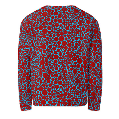 Unisex Sweatshirt - Red Dots on Blue