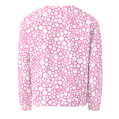 Unisex Sweatshirt - White Dots on Bubblegum