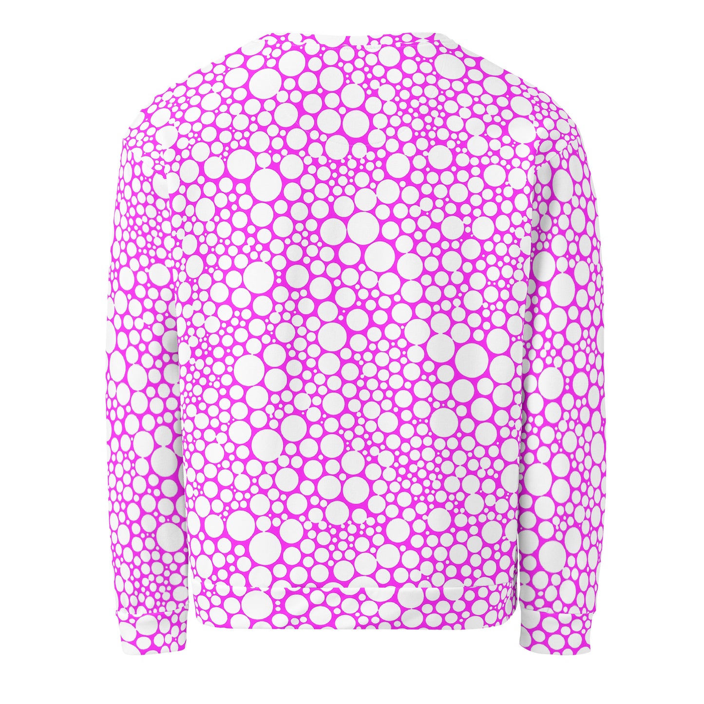 Unisex Sweatshirt - White Dots on Fuchsia