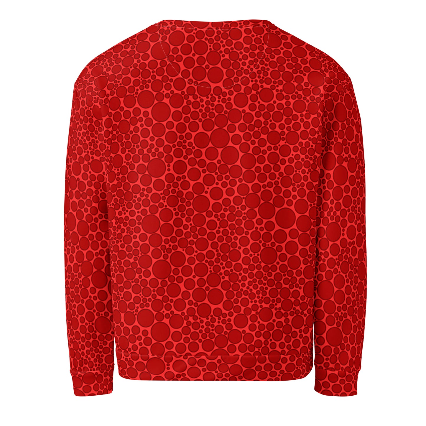 Unisex Sweatshirt - Dark Red Dots on Bright Red