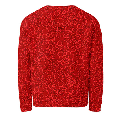 Unisex Sweatshirt - Dark Red Dots on Bright Red