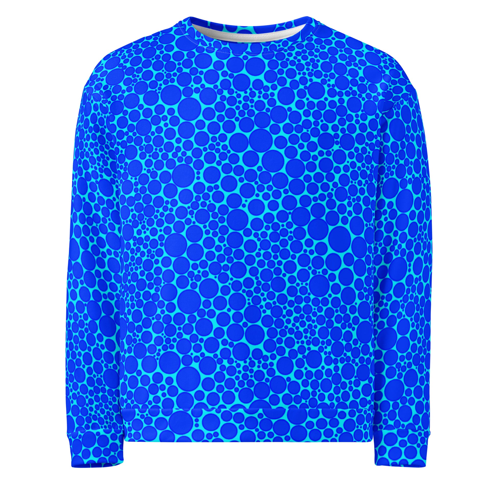 Unisex Sweatshirt - Blue Dots on Electric Blue