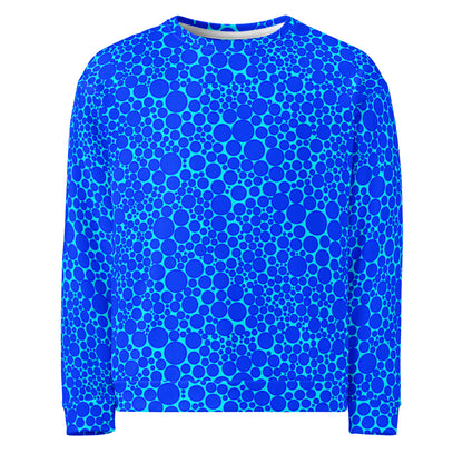 Unisex Sweatshirt - Blue Dots on Electric Blue