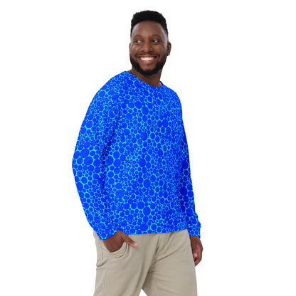 Unisex Sweatshirt - Blue Dots on Electric Blue