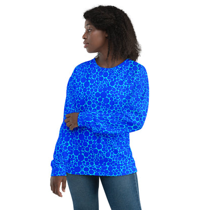 Unisex Sweatshirt - Blue Dots on Electric Blue